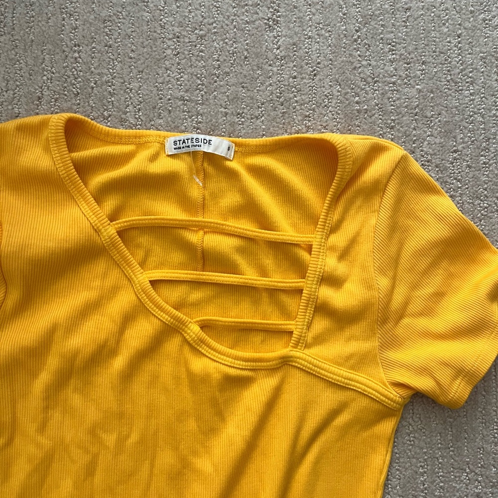 Stateside yellow knit midi dress. Never worn, brand new. Size small